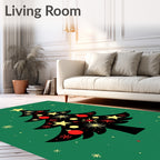 Festive Red Starburst Christmas Tree Rug