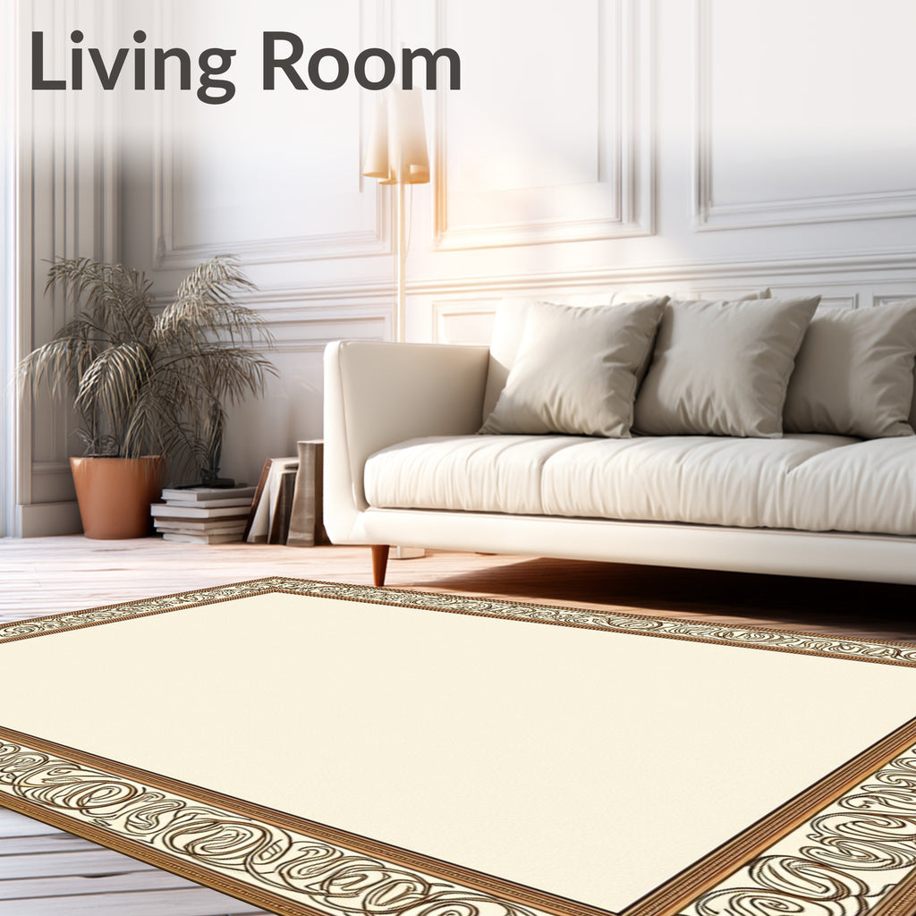 Antique Gold Art Nouveau Border Rug