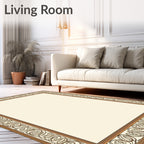 Antique Gold Art Nouveau Border Rug