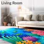 Whimsical Sea Life Turtle Garden Rug