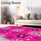 Vivid Pink Mandala Burst Rug
