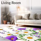 Whimsical Butterfly Meadow Whimsy Floral Rug