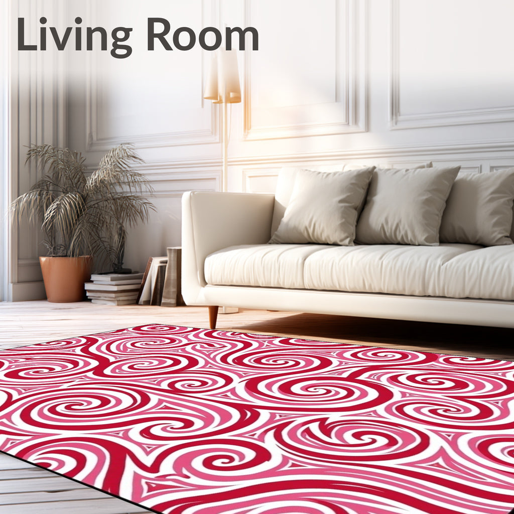 Crimson Swirls And Twists Rug