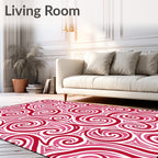 Crimson Swirls And Twists Rug