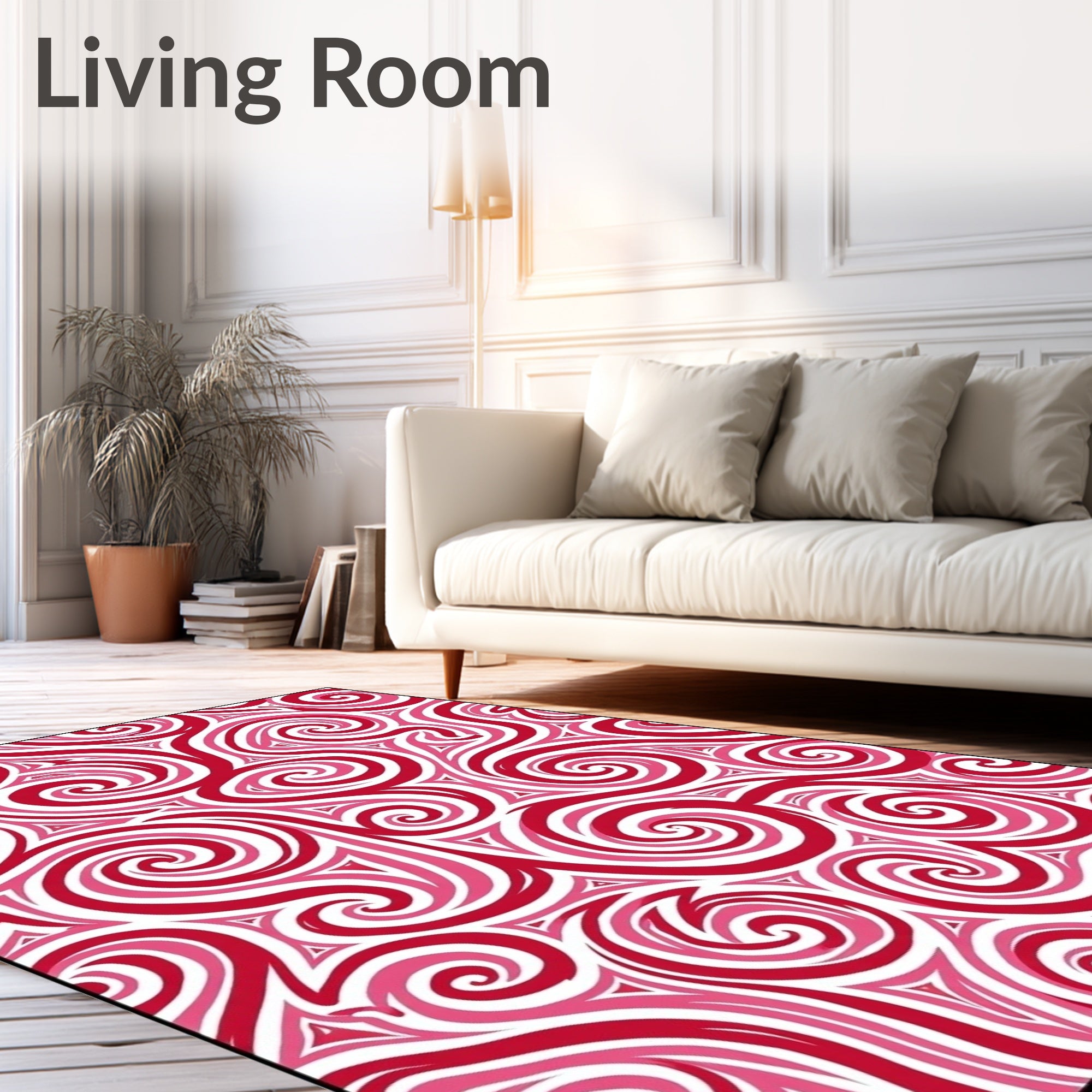 Crimson Swirls And Twists Rug