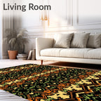 Tribal Ochre Green Medallion Blanket Rug