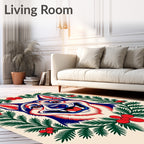Crimson Blue Dog Pine Garland Rug