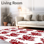 Crimson Medallion Leaf Scroll Rug