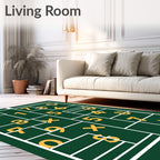Green Geometric Number Layout Rug