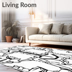 Black and White Geometric Armor Design Rug