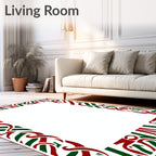 Crimson Green Intertwined Celtic Knot Border Rug