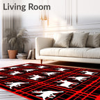 Retro Scarlet Deer Plaid Rug