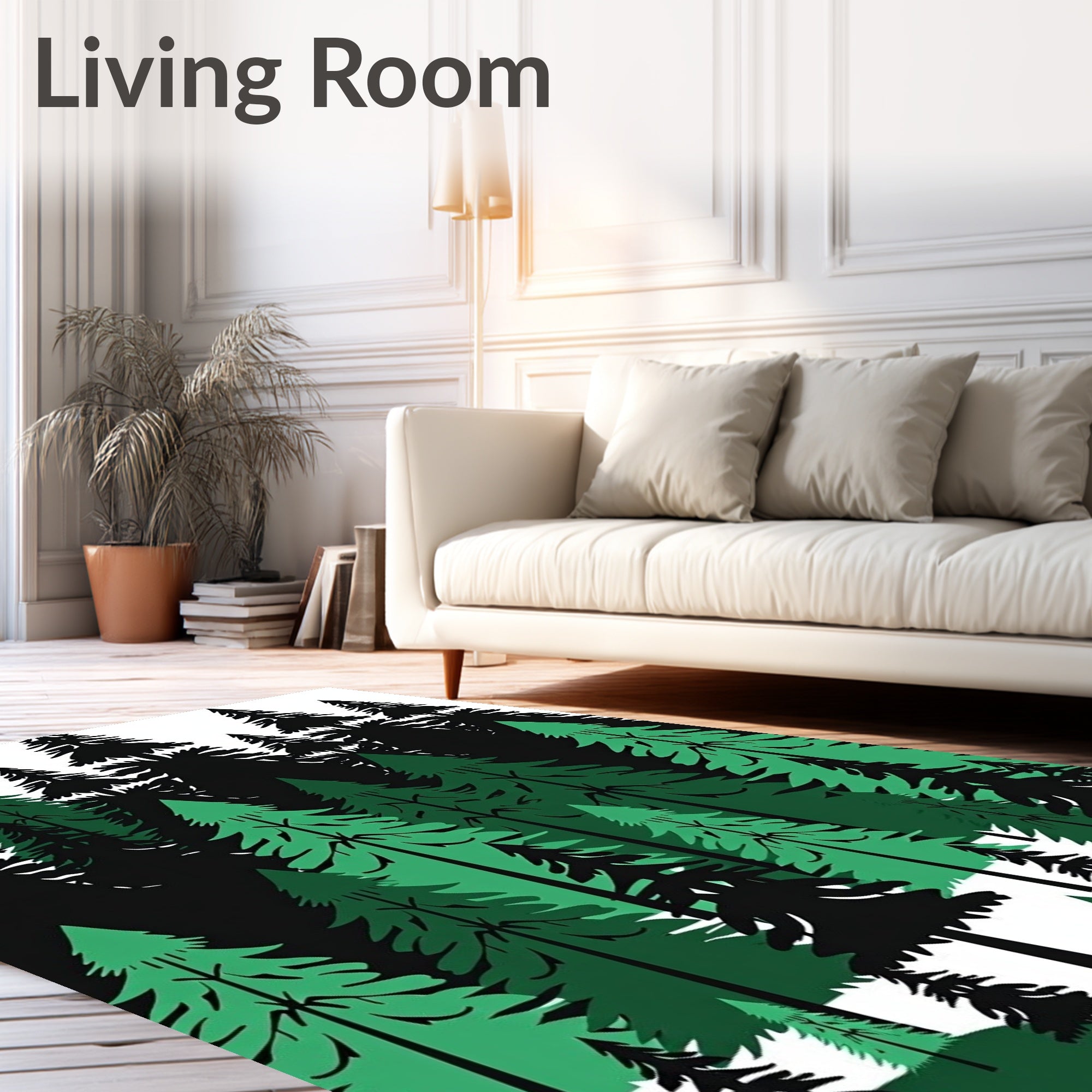 Evergreen Forest In Deep Greens Rug