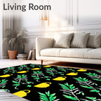 Yellow Cups with Green Leaf Sprigs Rug