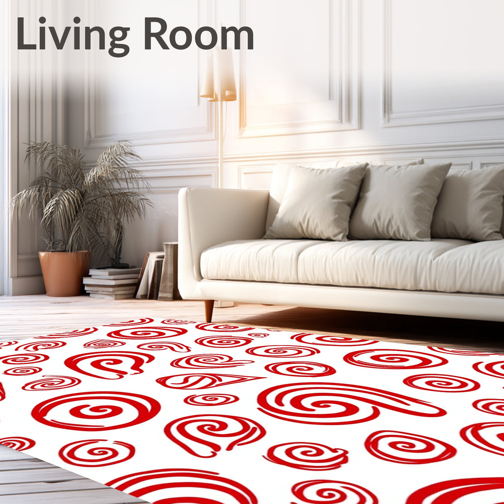Red Swirls Infinite Scroll Rug