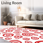 Red Swirls Infinite Scroll Rug