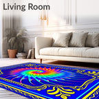 Vibrant Rainbow Spiral Swirl Rug