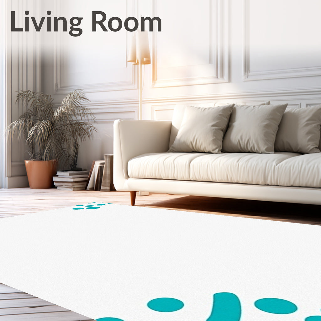 Teal Dot Cluster Accent Rug
