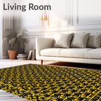 Bold Yellow Organic Lattice Rug