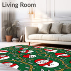 Festive Snowman Red Scarf Garland Rug