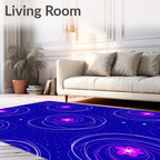Vibrant Magenta Starry Swirl Rug