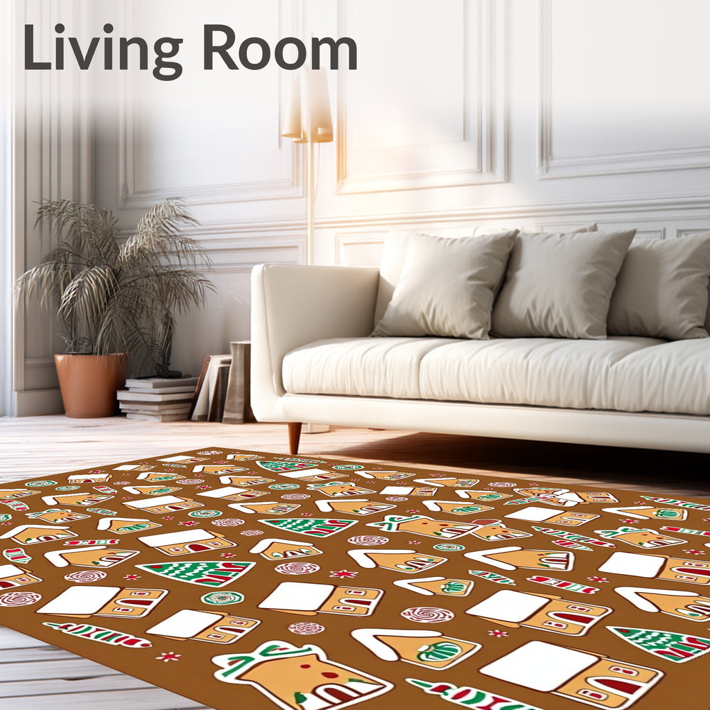 Gingerbread Village Candy Cane Sprinkle Rug