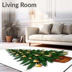 Golden Bells Festive Christmas Tree Rug