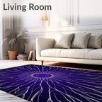 Deep Indigo Starburst Radial Rug