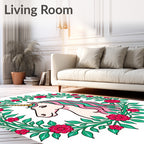 Enchanted Unicorn Floral Wreath Rug