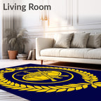 Gold Laurel Bordered Emblem Rug