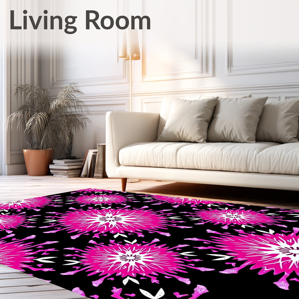 Vibrant Pink Starburst Bloom Rug