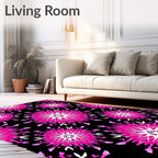 Vibrant Pink Starburst Bloom Rug