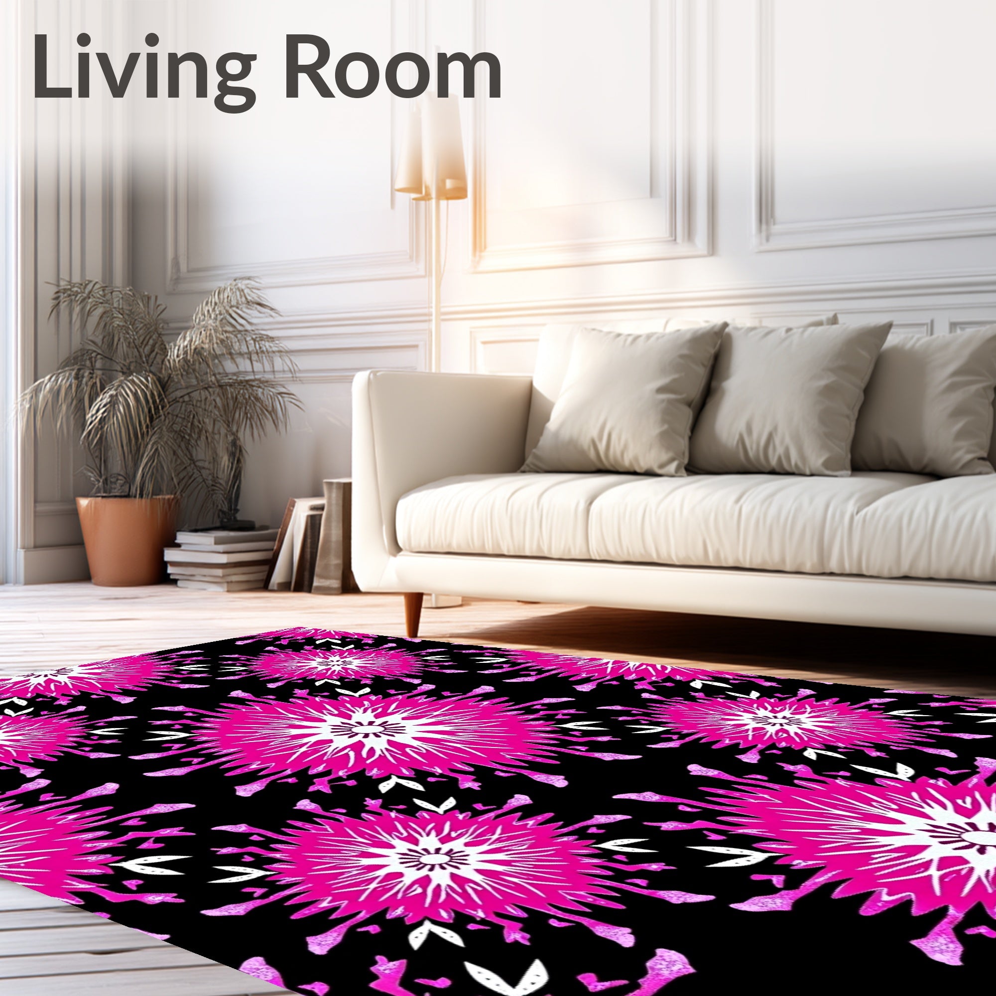 Vibrant Pink Starburst Bloom Rug