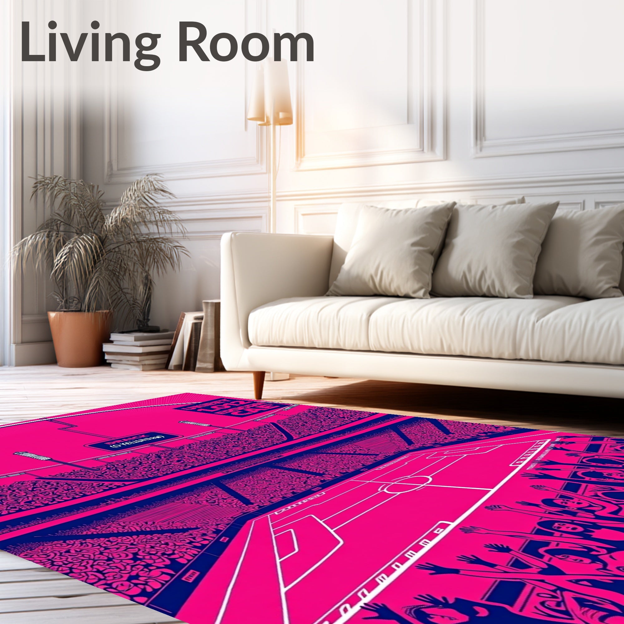 Stadium Crowd Radiant Pink Blue Rug