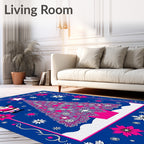 Fun Santa Pink Christmas Tree Rug