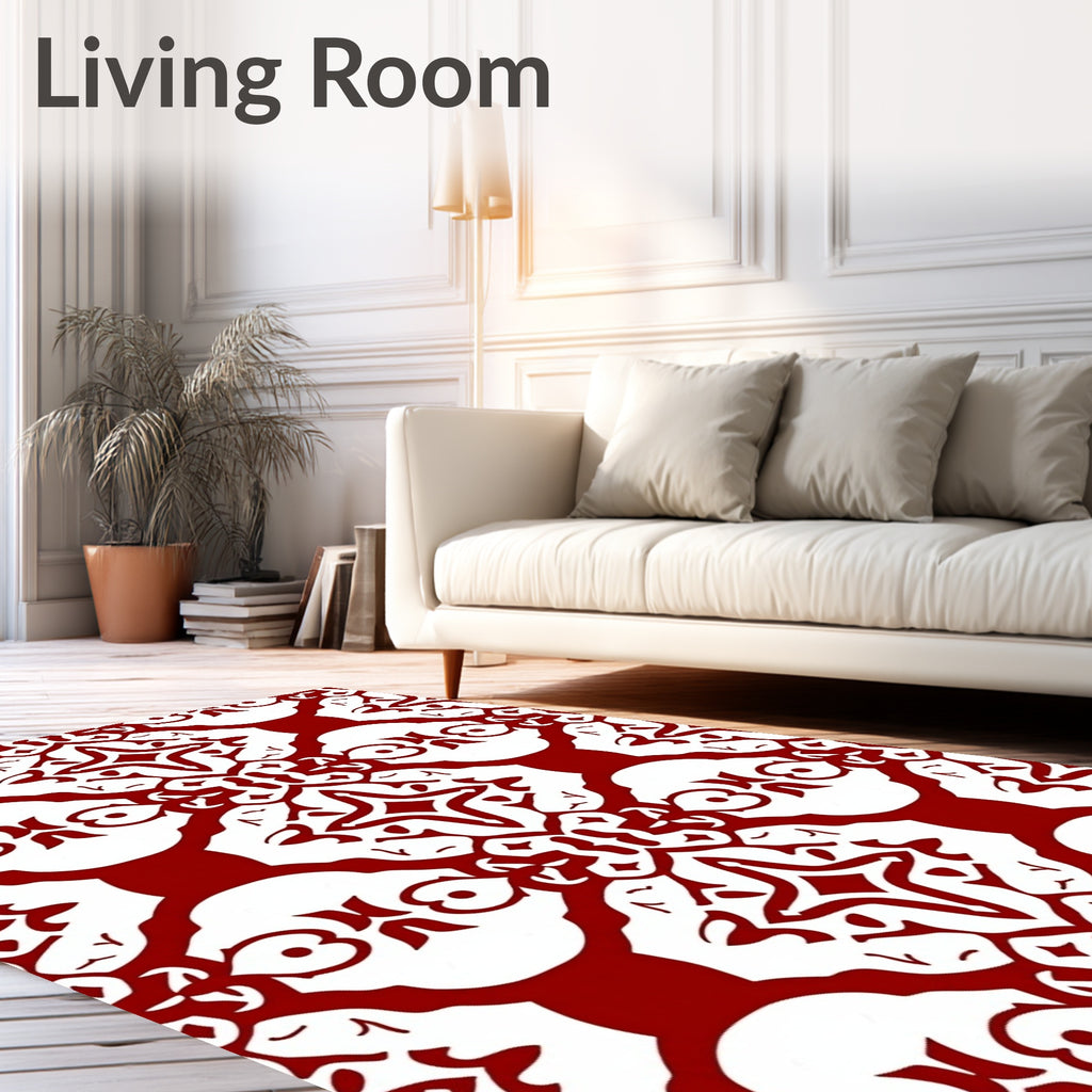 Rich Crimson Arch Medallion Rug