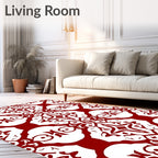 Rich Crimson Arch Medallion Rug