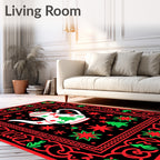 Retro Teapot Star Christmas Accent Rug