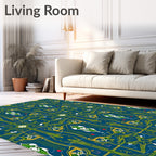 Art Nouveau Emerald Green Symmetry Rug