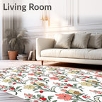 Pastel Floral Botanical Garden Rug
