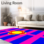 Bold Pink Blue Graphic Sun Rug