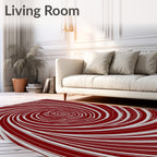 Crimson White Swirl Vortex Rug