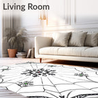 Monochromatic Spiderweb Snowflake Orb Rug