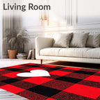 Gingham Red Heart Rug