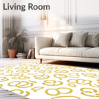 Golden Swirls Abstract Composition Rug