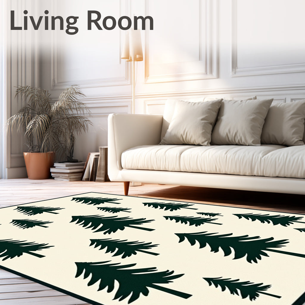 Forest Green Pine Tree Scatter Rug