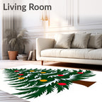 Festive Evergreen Pine Christmas Tree Rug