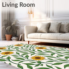 Golden Sunflower Vine Garland Rug