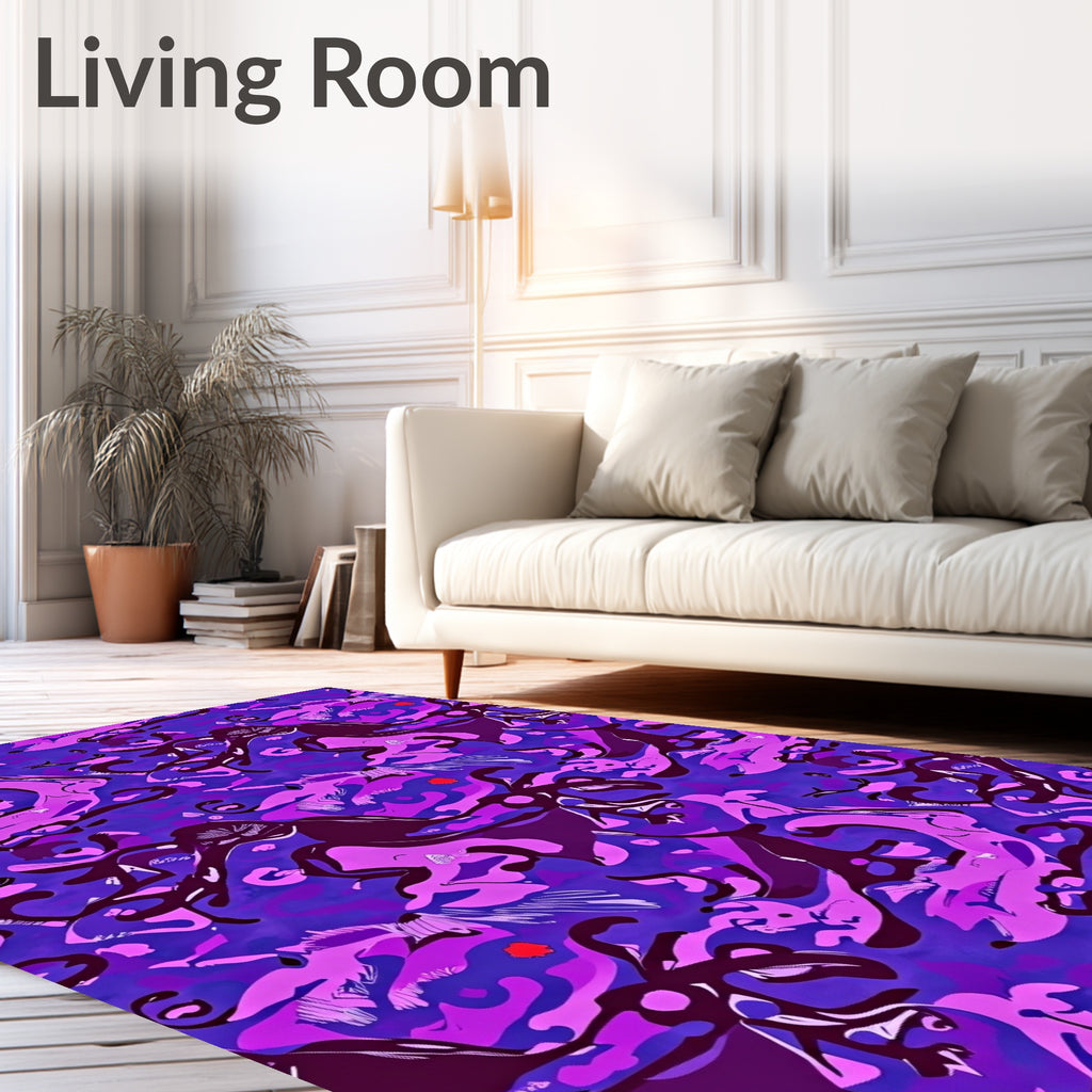Bold Amethyst Abstract Swirls Rug