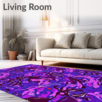 Bold Amethyst Abstract Swirls Rug